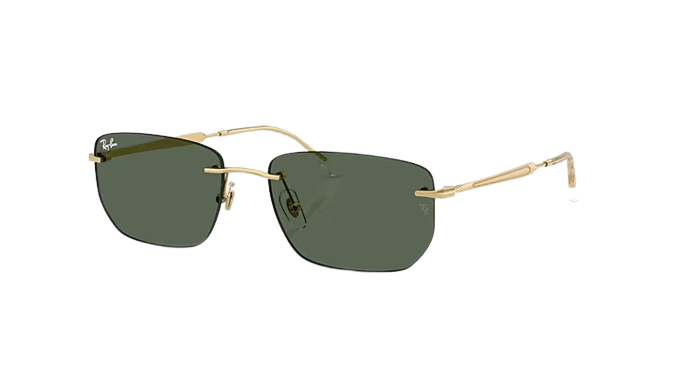 Ray-Ban RB3768 001/71 56-17: gafa de sol sin montura en metal dorado