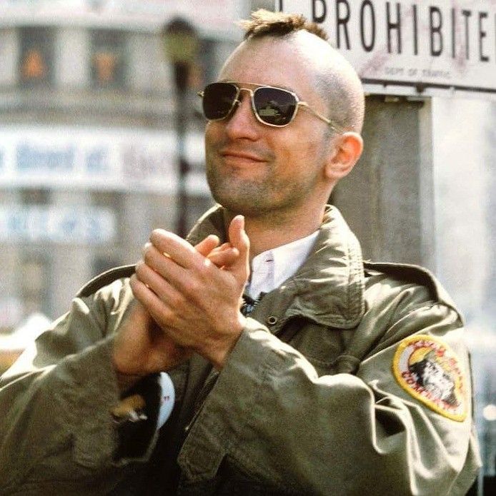 Robert De Niro con Randolph Aviator en Taxi Driver