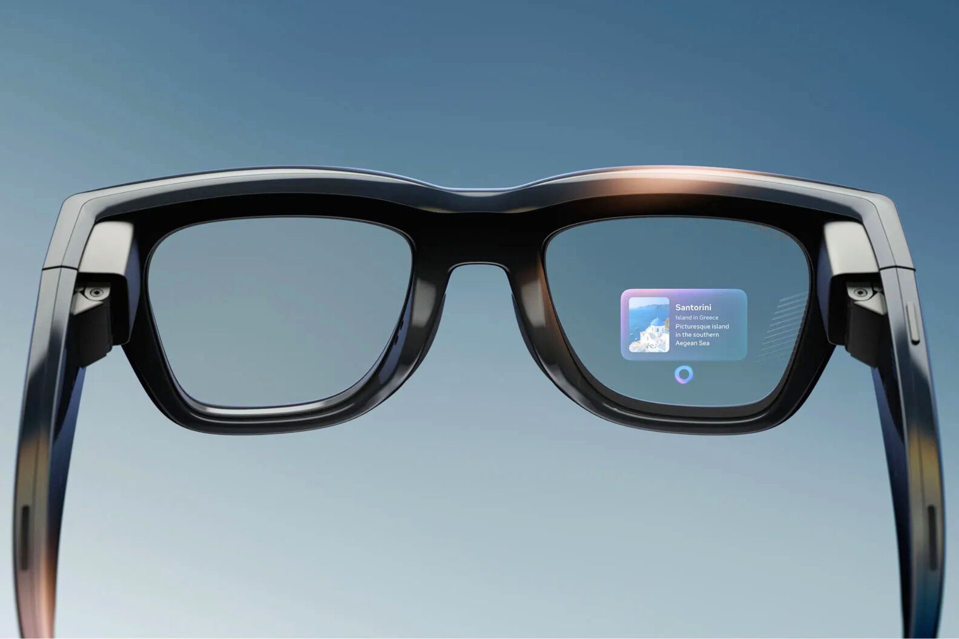 Vista previa del HUD en el cristal derecho de las Ray-Ban Meta Display