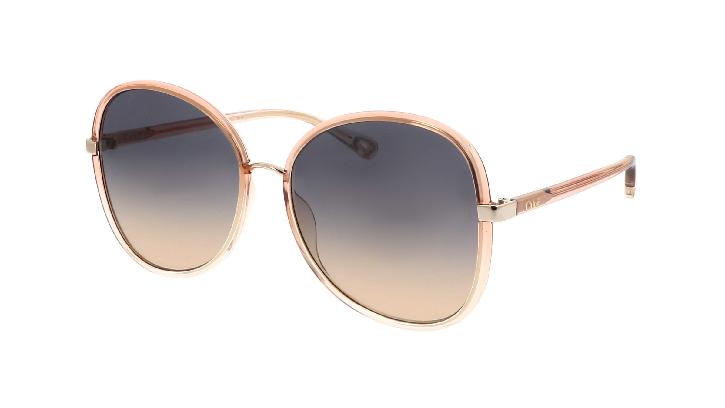 Chloé CH0030S 004 60-17 — gafas de sol oversize con detalles dorados y lentes degradadas