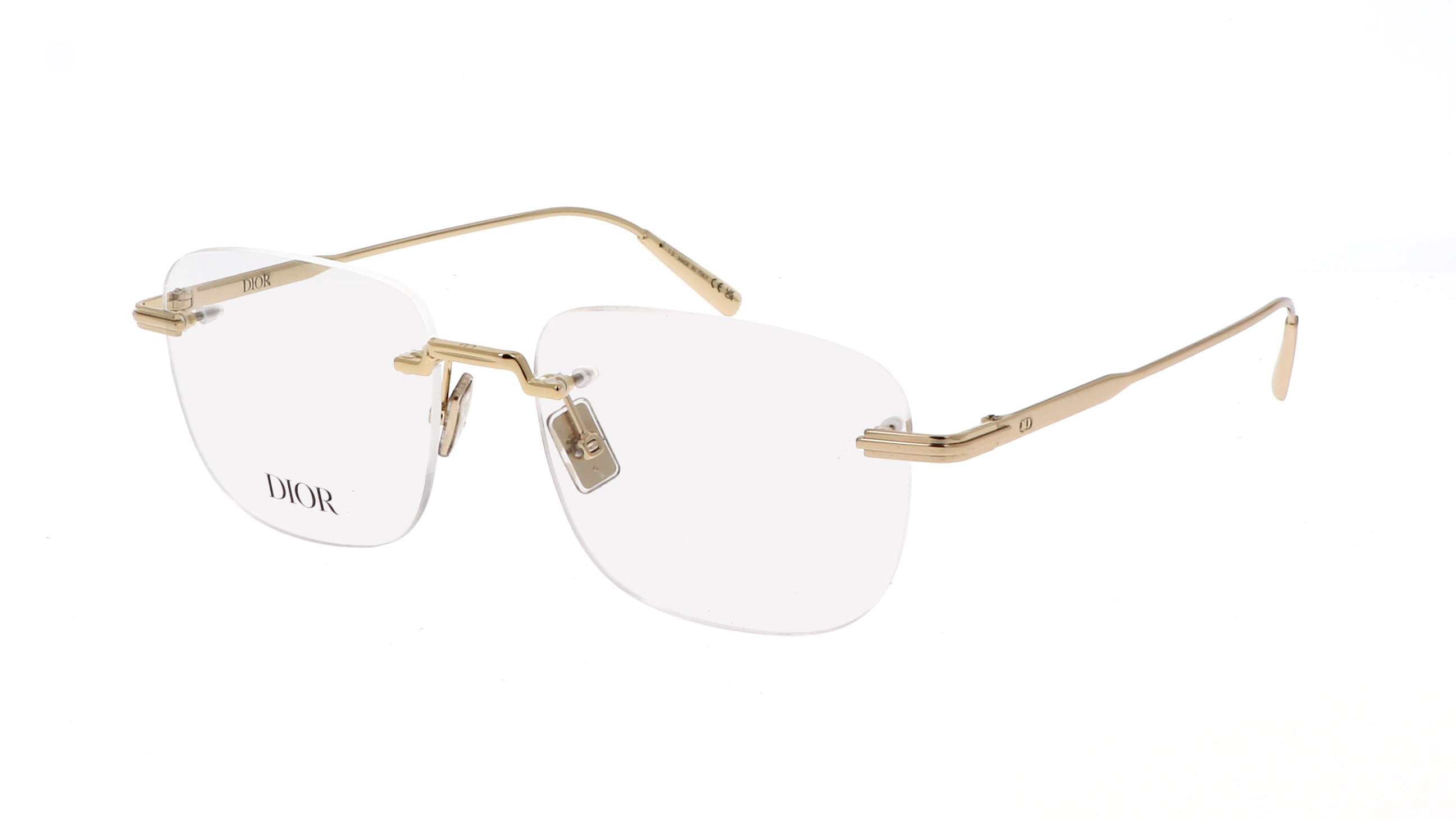 Dior DIORBLACKSUITO S3U B000 54-18, gafa sin montura dorada de diseño arquitectónico