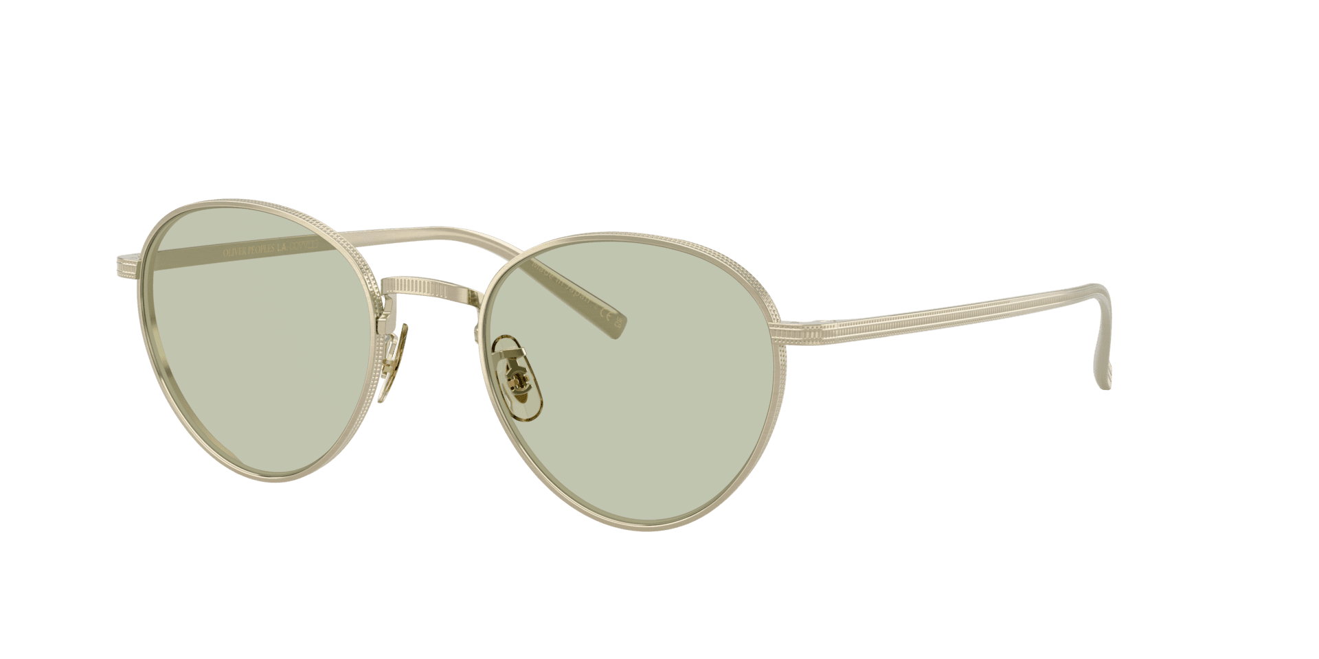 Oliver Peoples Kesner en oro cepillado con lentes verdes relajantes