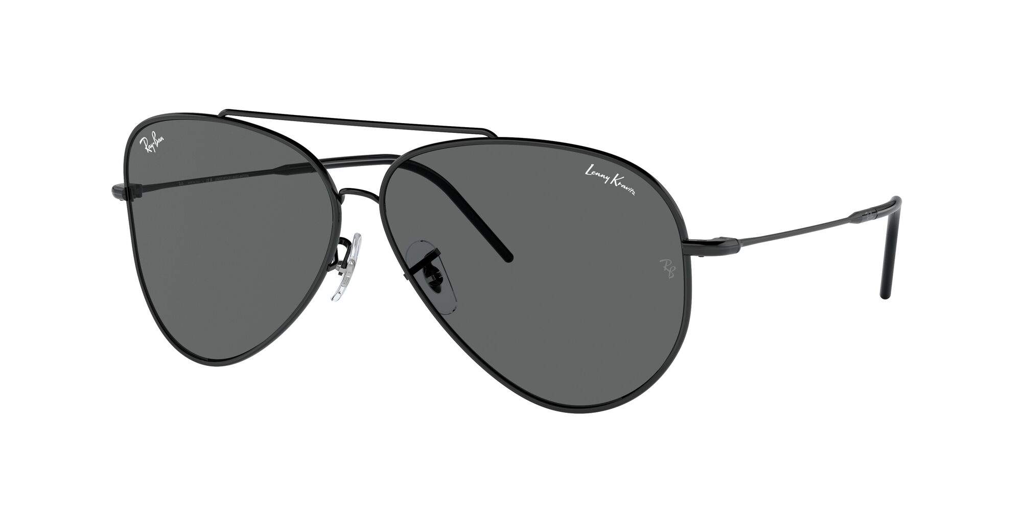 Ray-Ban Aviator Reverse RBR0101S 002/GR — lentes grises cóncavas, montura metálica negra