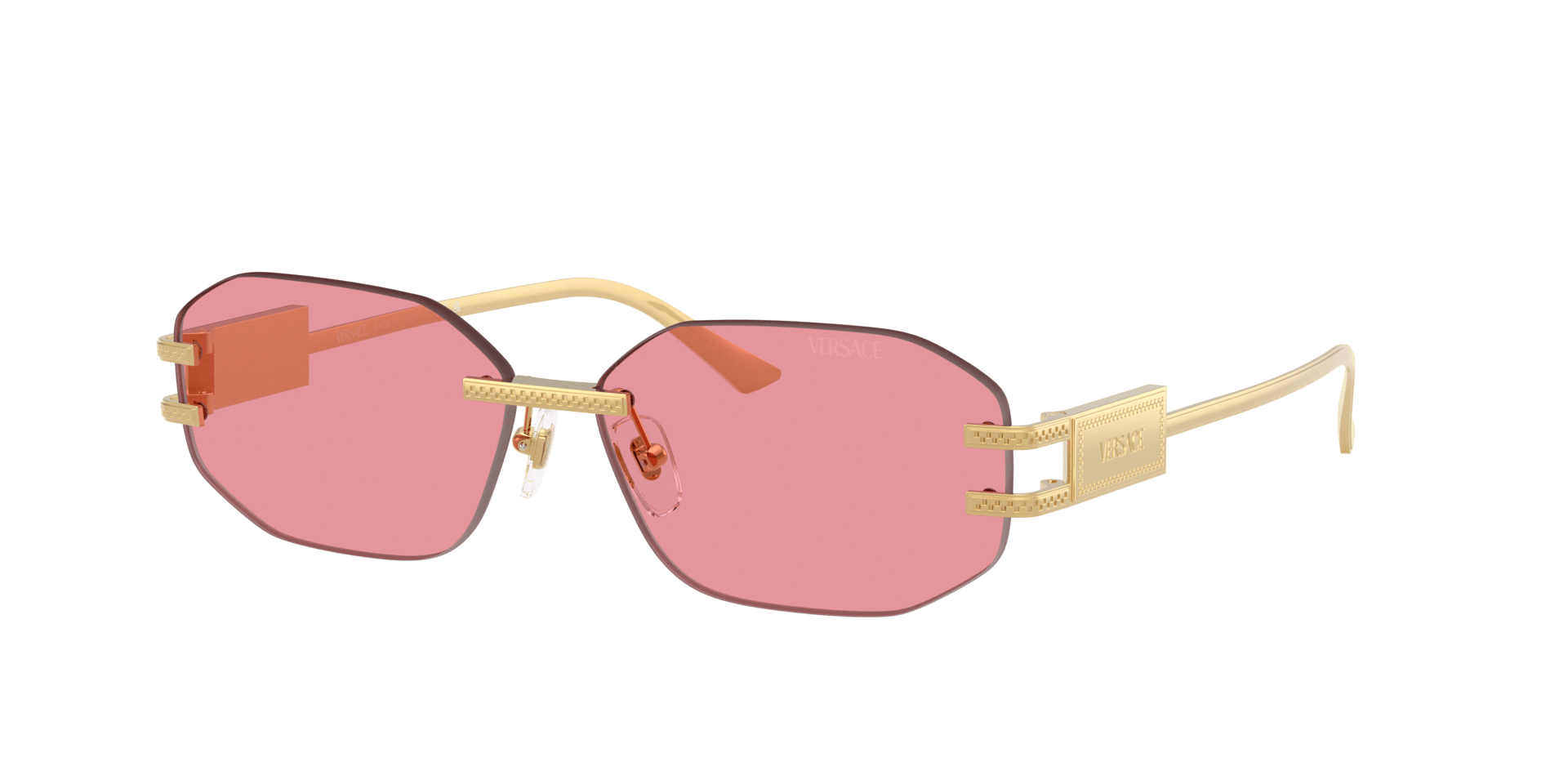 Versace VE2274 dorado con lentes rosas luminosas
